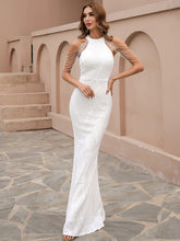 Cold Shoulder Beads Chain Cocktail Dress